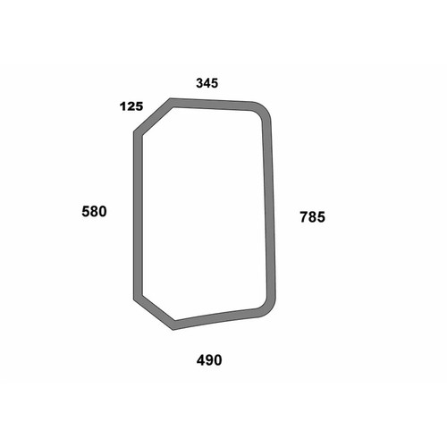 Fendt rear left side window - rear,